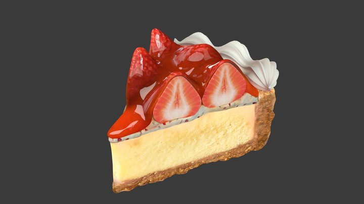 Strawberry Cake 3D Model