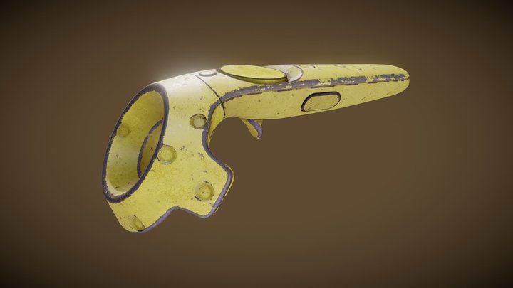 Yellow Paint Vive Controller 3D Model