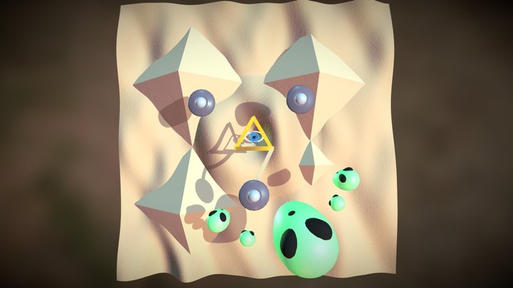 Marble madness: Third Eye Alien Desert Madness 3D Model