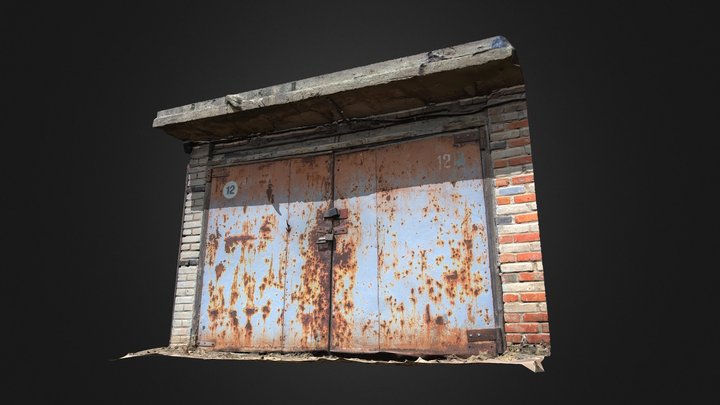 Rusty garage door 3D Model