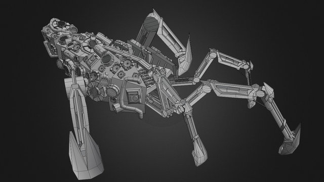 Fallensteel - Alien mecha 3D Model