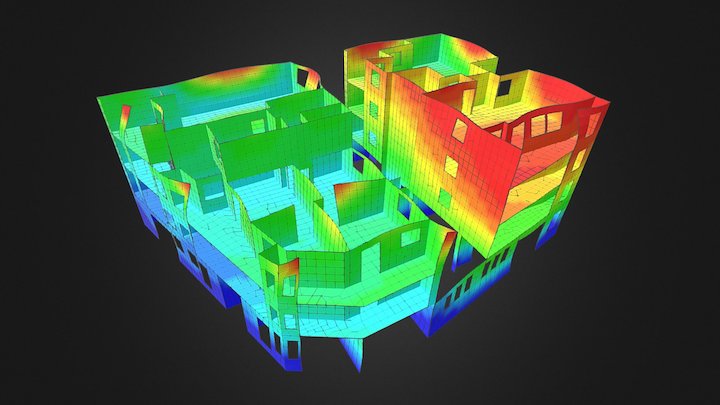 Modélisation bâtiment 1 - calcul EF 3D Model