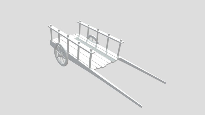 Wooden Cart 3D Model