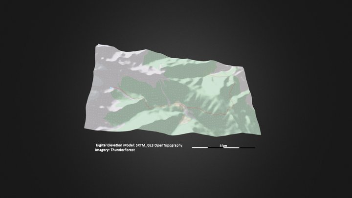 雨崩（冰湖线）_等高地图 – Gratis 3D-model STL