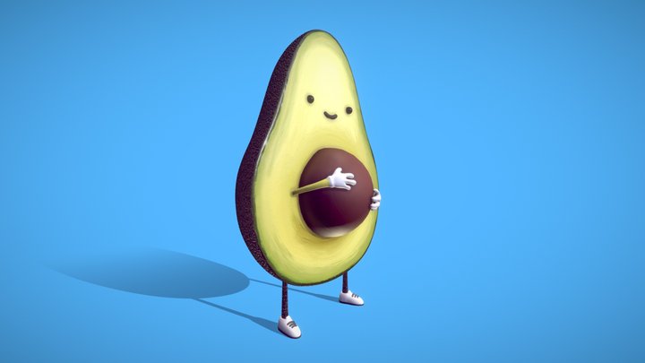 Avocado Guy 3D Model
