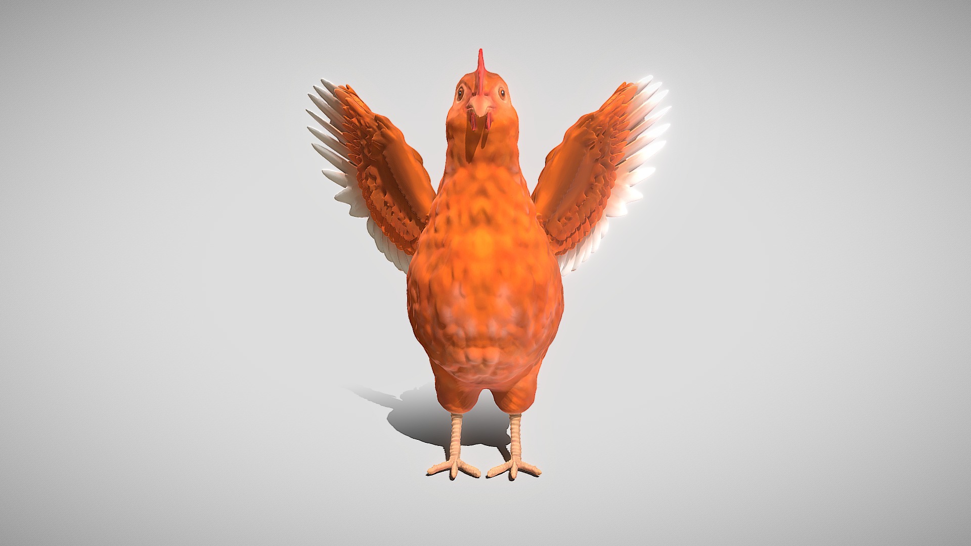 3D model Chicken (Wip-1) High-Poly - This is a 3D model of the Chicken (Wip-1) High-Poly. The 3D model is about a chicken with wings.