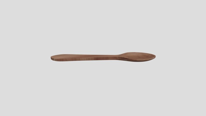 VR Ready Wooden Spoon 3D Model