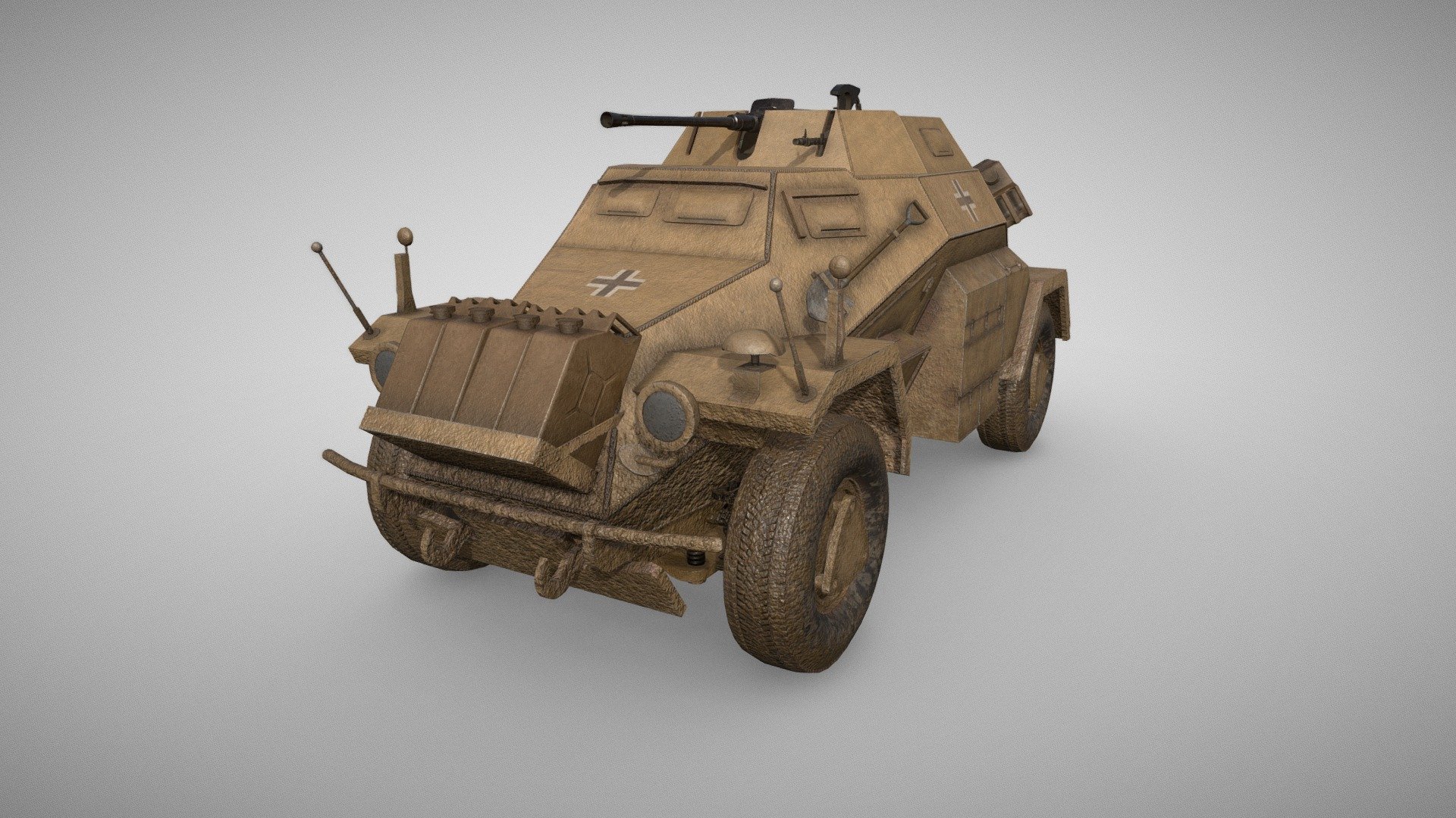 Sdkfz-222 - 3d Model By Lukas Schwarzer (@lukemanten) [e9df134] - Sketchfab