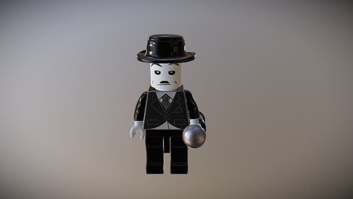 Charles Chaplin Lego 3D Model