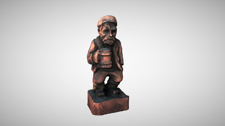Small wooden statue 3D Model