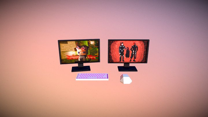 Low-Poly PC Peripherals 3D Model