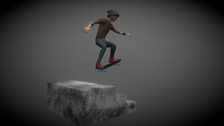 Skateboarder 3D Model