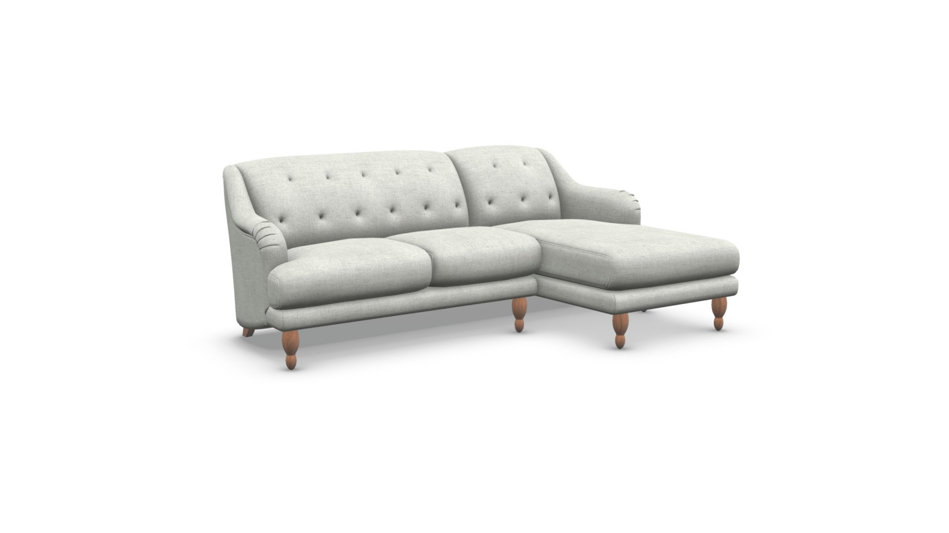 Ariana RHFChaise End Corner Sofa, Chic Grey 3D model by