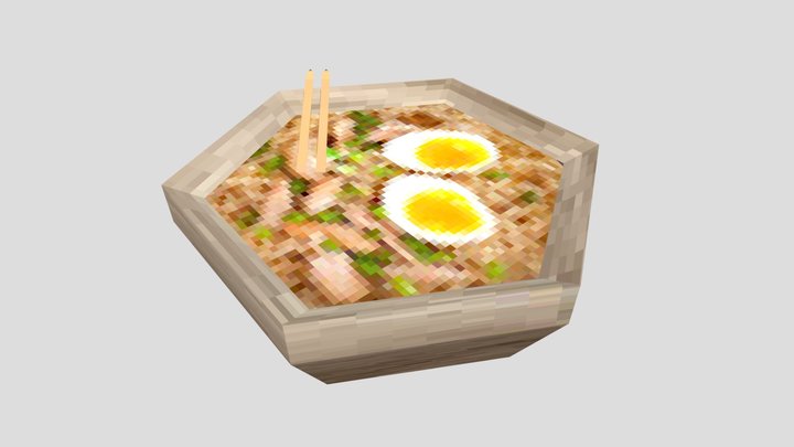 PS1 Ramen Bowl 3D Model