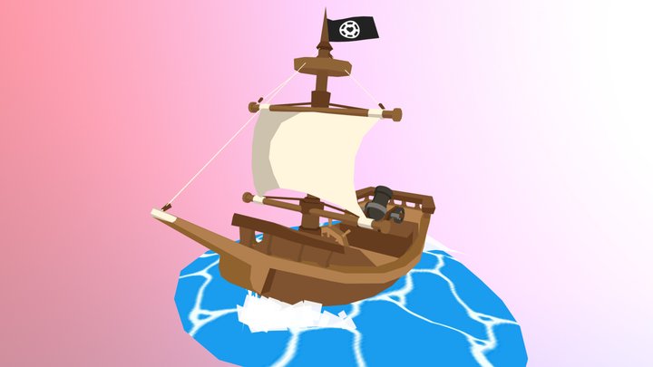 Toon Ship 3D Model
