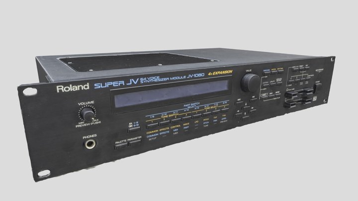 Roland JV-1080 synthesizer (raw scan) 3D Model