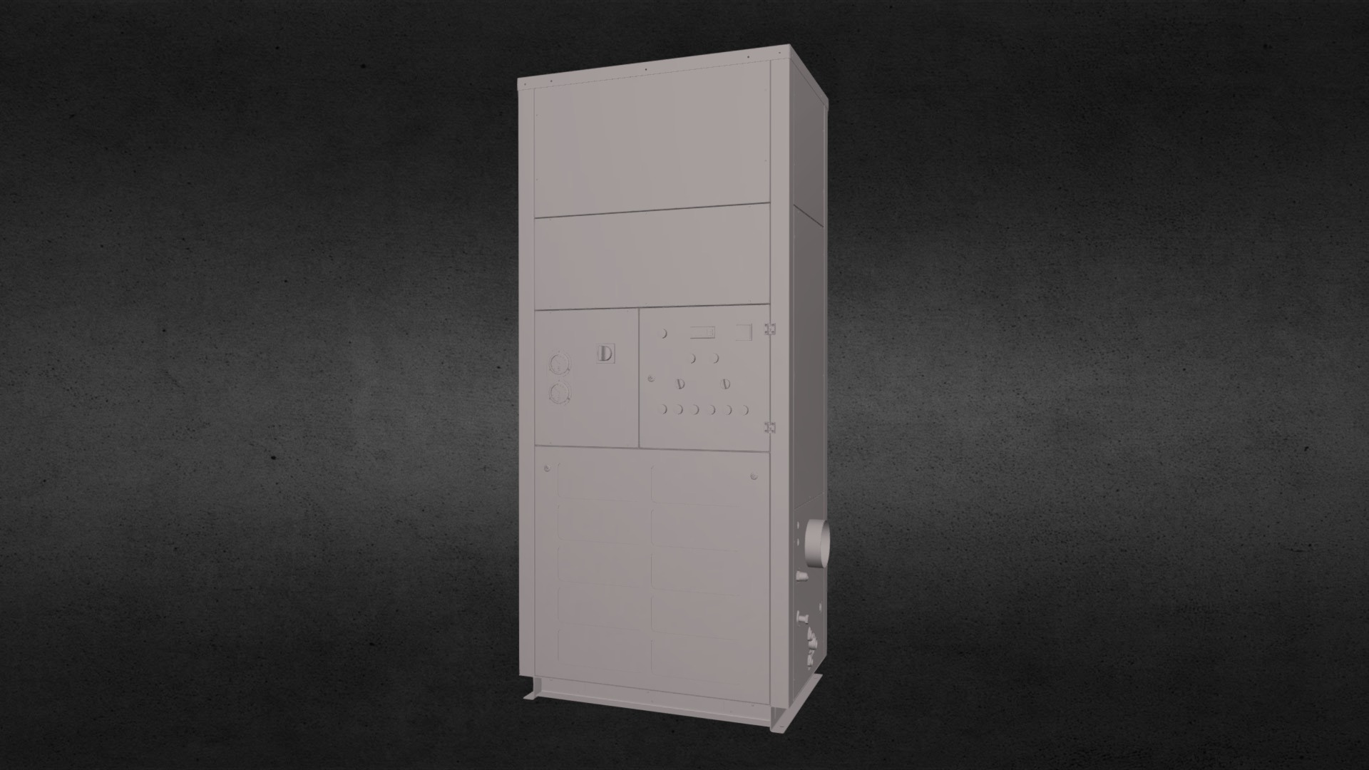 3D model MAC-C60A - This is a 3D model of the MAC-C60A. The 3D model is about a white rectangular object.