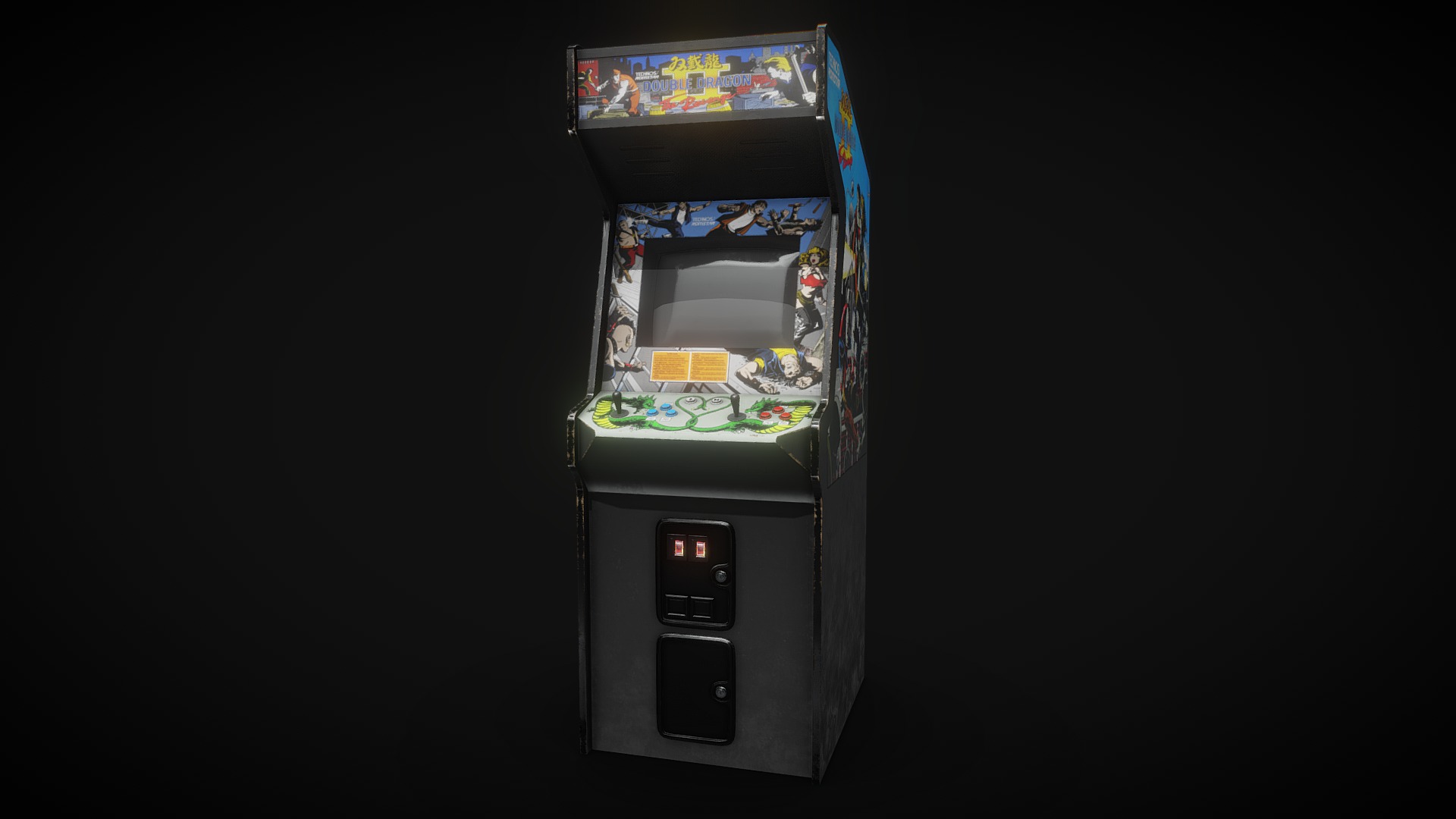 3D model Double Dragon 2 - This is a 3D model of the Double Dragon 2. The 3D model is about a machine with a screen.
