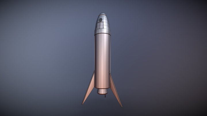 Rocket Wireframe 3D Model