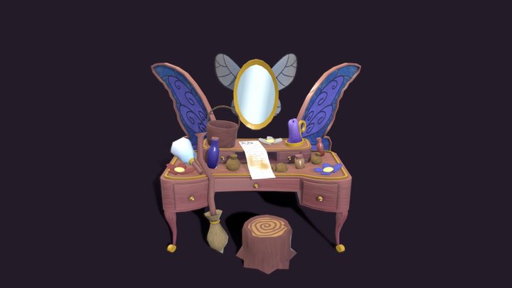 [DAE] Desk of a Fey Housemaid 3D Model