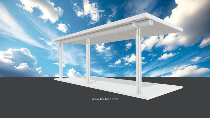 12 x 28 White Insulated Alumawood Patio Cover 3D Model