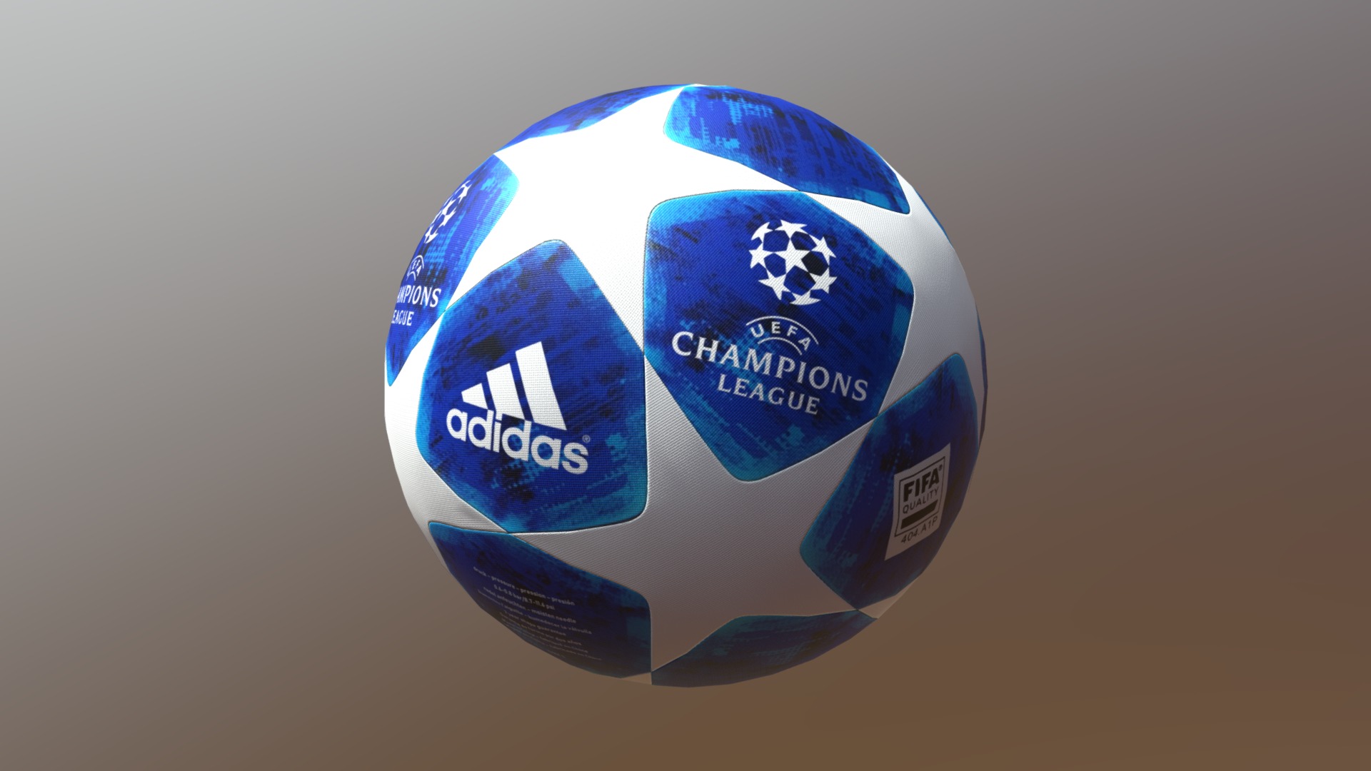3D model Football ball - This is a 3D model of the Football ball. The 3D model is about a pair of blue bottles.