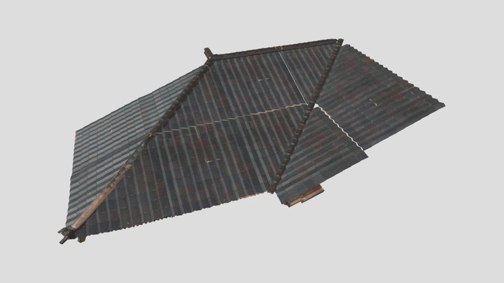 Modular Japanese shrine roof 3D Model