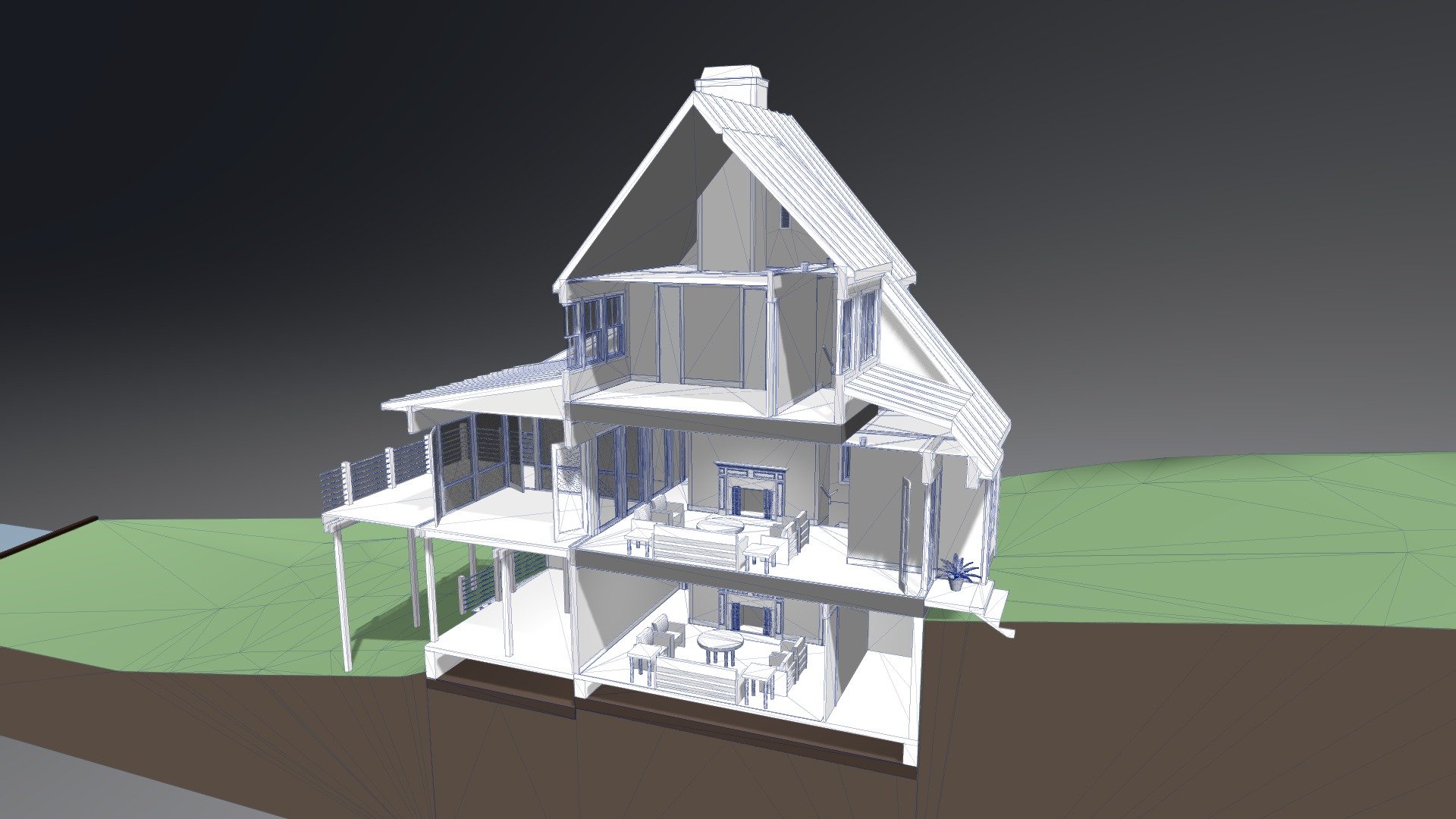Lake House Building Section