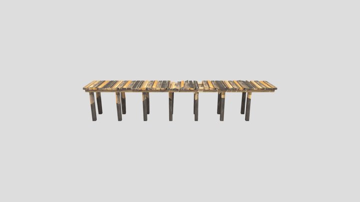 Broken Wooden Dock PS1 3D Model
