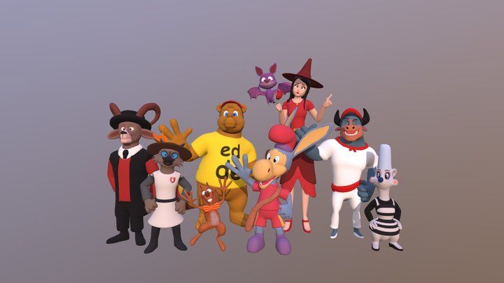 Frigoullete and more friends 3D Model
