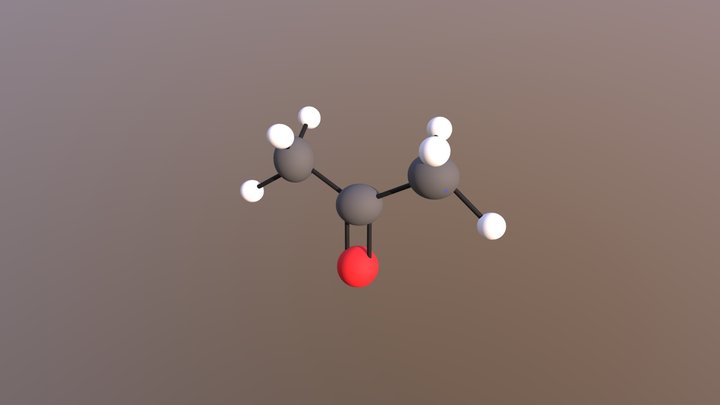 Acetone (Propanone) 3D Model