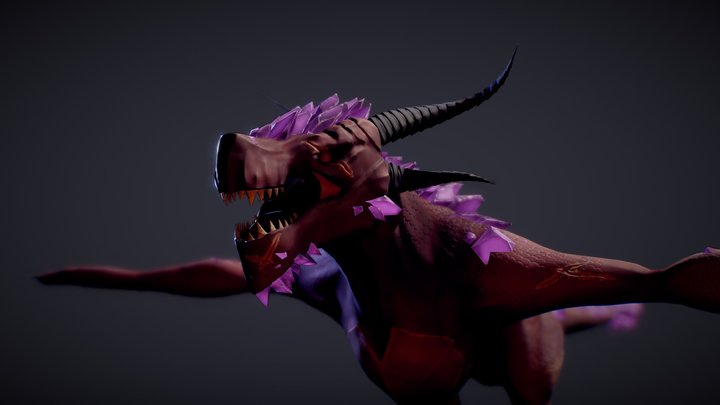 Stylized Crystal Wyvern/Dragon 3D Model