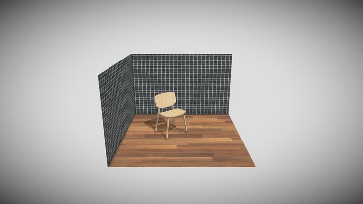 Trästol 3D Model