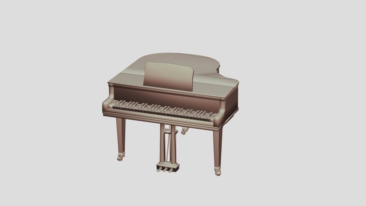 Rigged, Cell- Shaded Grand Piano – Free 3D Model STL
