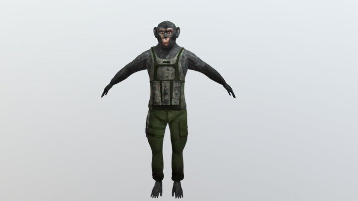 Planted of the Apes inspired ape 3D Model
