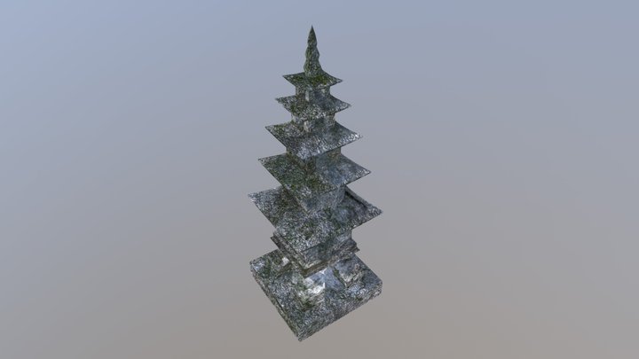 Stone Garden Pagoda 3D Model