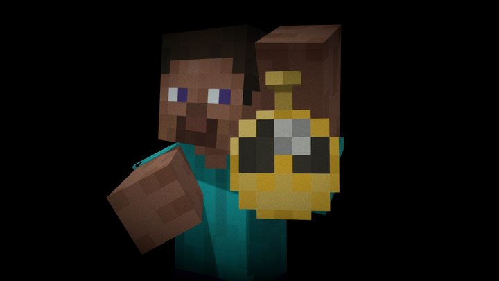 Steve with a watch / Minecraft meme 3D Model