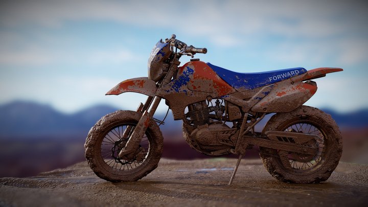 Dirt Bike Muddy 3D Model