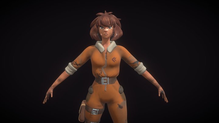 Amy the Mechanic - Full Body 3D Model