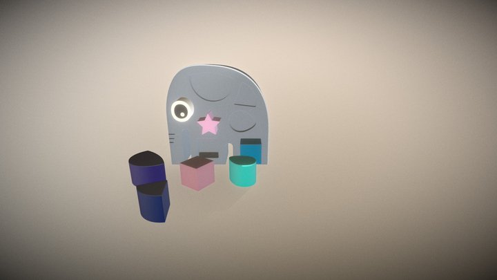 Wodden Elephant Sorter Toy Fbx 3D Model