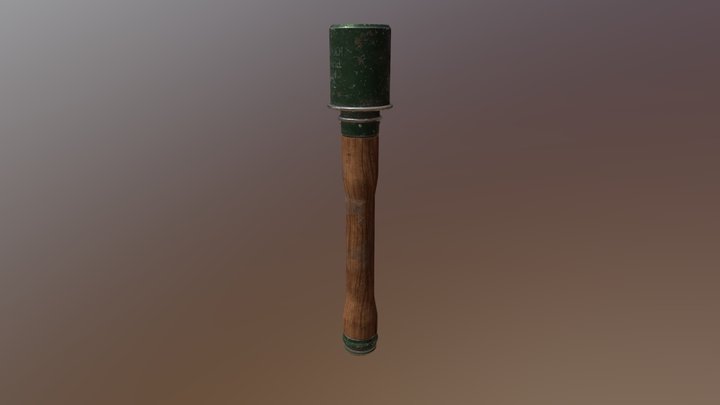 German M24 WWII Grenade 3D Model