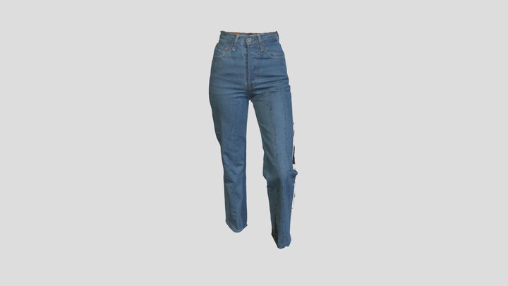 Original Blue Denim Jeans 3D Model