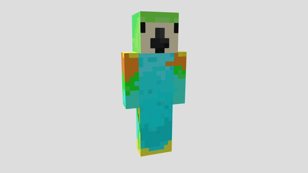 ParrotX2 3D Model – Minecraft Style Character