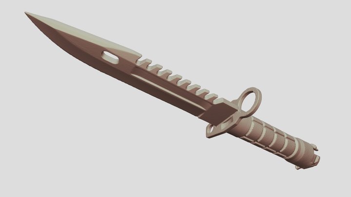 Real Tactical Knife Bayonet 3D Scan 3D Model