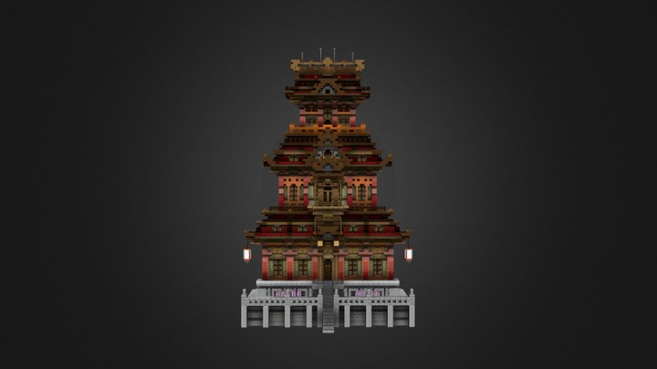Entrance oriental temple 3D Model