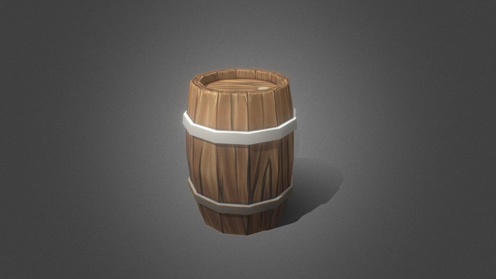 Low poly Barrel 3D Model