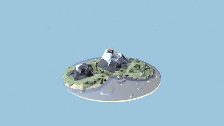 Dolly Mountain Island 3D Model