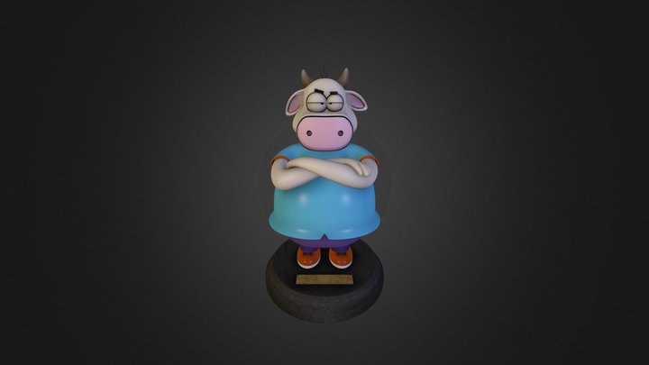 High-Poly Cartoon Cow 3D Model