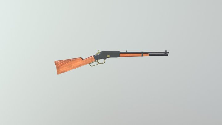 low poly gun 3D Model
