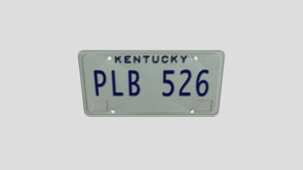 Kentucky Licence Plate Pl